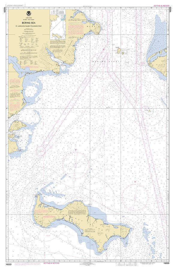 Bering Sea St. Lawrence Island To Bering Strait Alaska, Noaa Chart ...