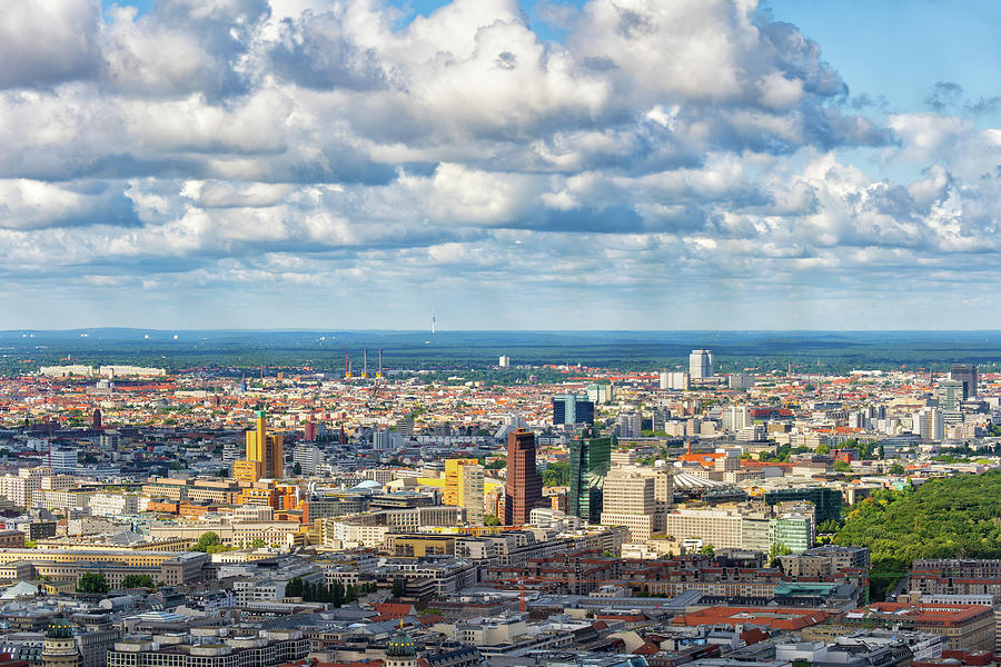 Berlin City Downtown Aerial View Cityscape Photograph by Artur Bogacki