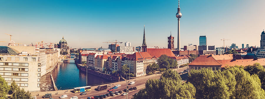 Berlin Cityscape With Television Tower At Sunny Day Photograph by Golero