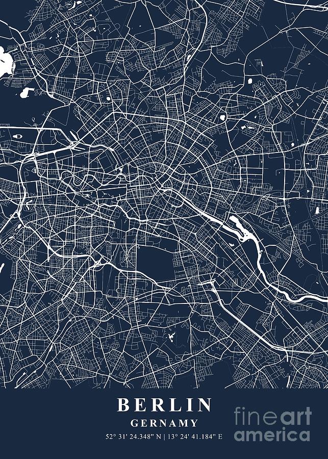 Berlin - Germany Blueprint Plane Map Photograph by Tien Stencil - Pixels