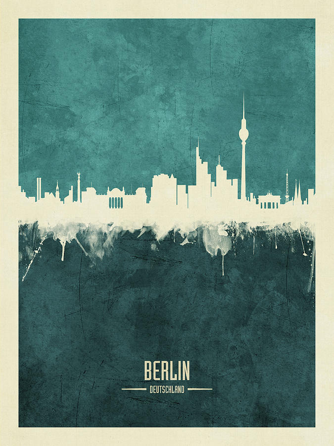 Berlin Digital Art - Berlin Germany Skyline #51 by Michael Tompsett