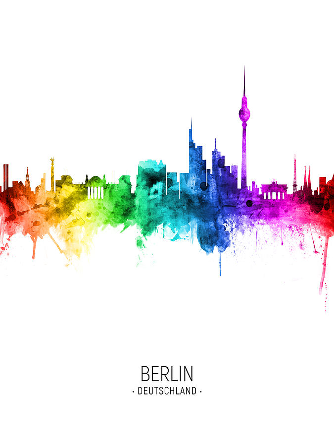 Berlin Germany Skyline #67 Digital Art by Michael Tompsett
