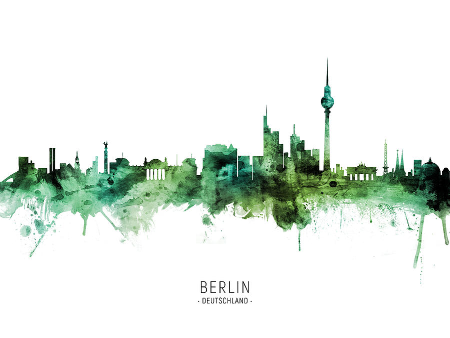 Berlin Digital Art - Berlin Germany Skyline #72 by Michael Tompsett