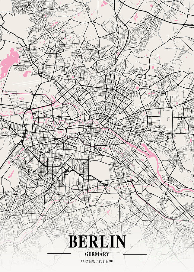 Berlin - Germary Neapolitan City Map Digital Art By Tien Stencil - Pixels