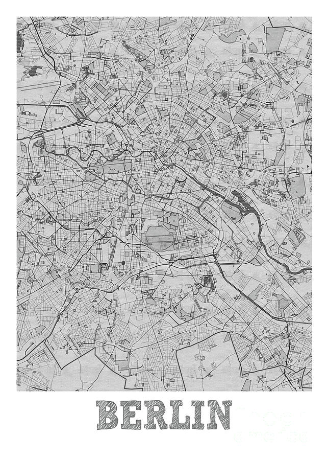 Berlin - Germary Pencil City Map Digital Art by Tien Stencil - Fine Art ...