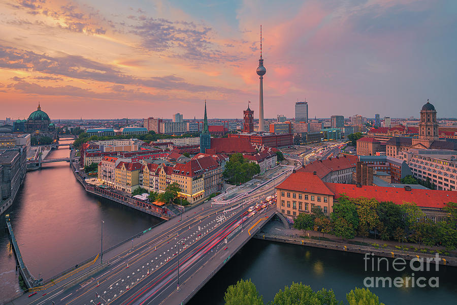 Berlin Skyline at Sunset Photograph by Henk Meijer Photography