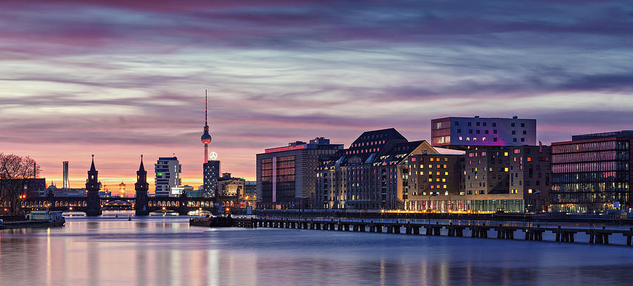 Berlin Skyline in a cloudy sunset Photograph by RICOWde