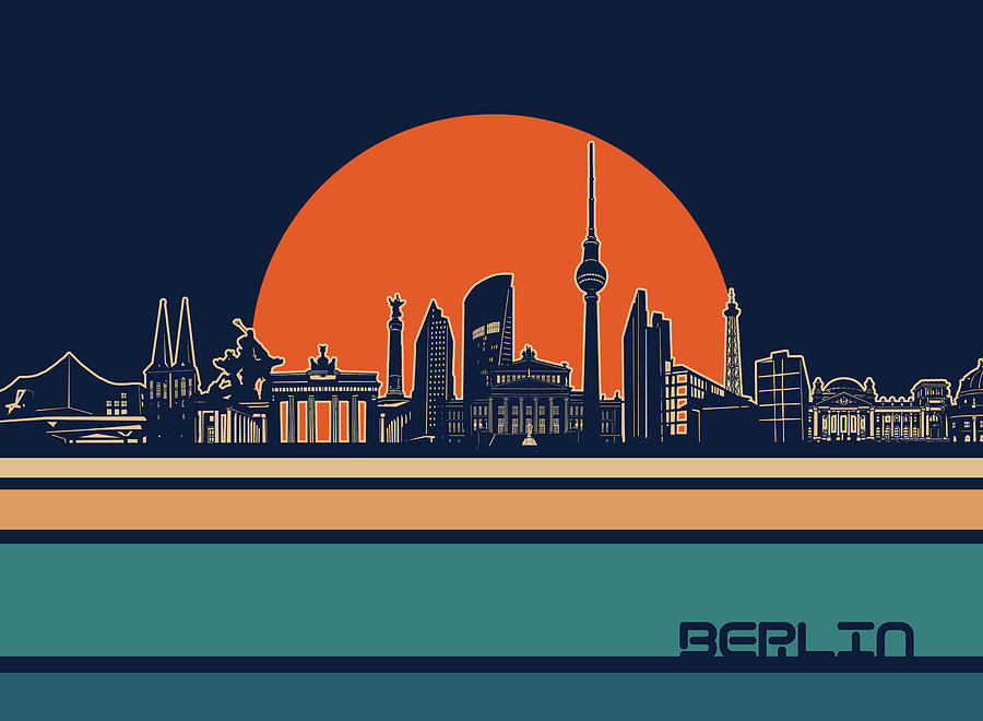Berlin Skyline Retro 3 Digital Art