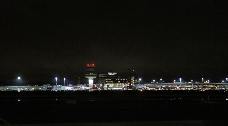Berlin Tegel Airport At Night Photograph by Thomas Koehler