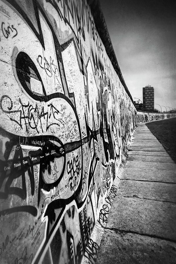 Berlin Photograph - Berlin Wall Berlin Germany Black and White  by Carol Japp