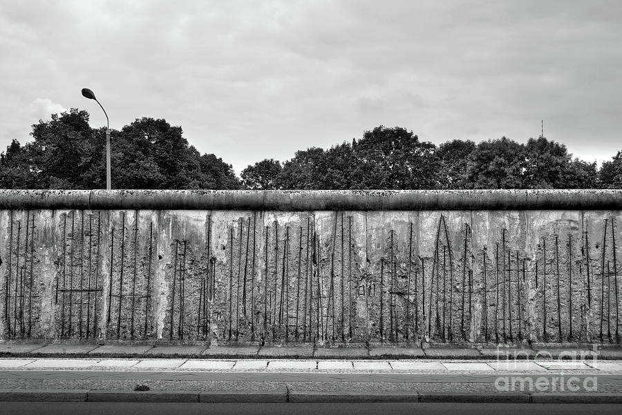 Berlin wall - Black and white Photograph by Delphimages Photo Creations