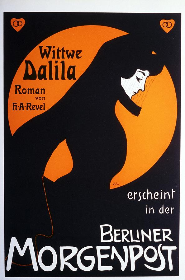 Typography Digital Art - Berliner Morgenpost - Wittwe Dalila - German Vintage Advertising Poster by Studio Grafiikka