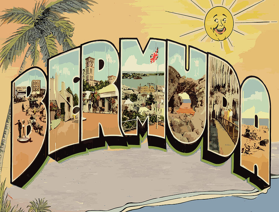 Summer Digital Art - Bermuda Letters by Long Shot