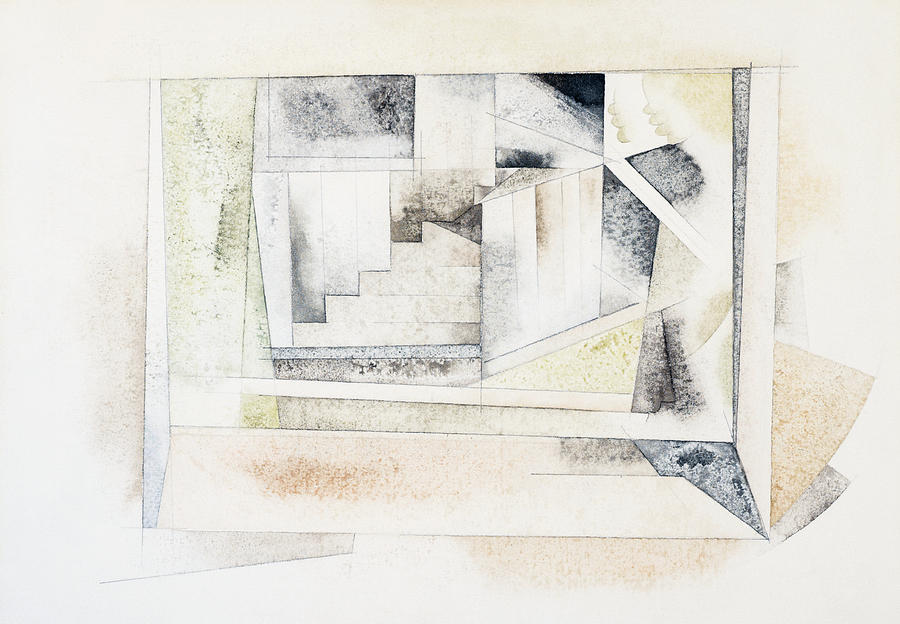 Abstract Painting - Bermuda, Stairway by Charles Demuth