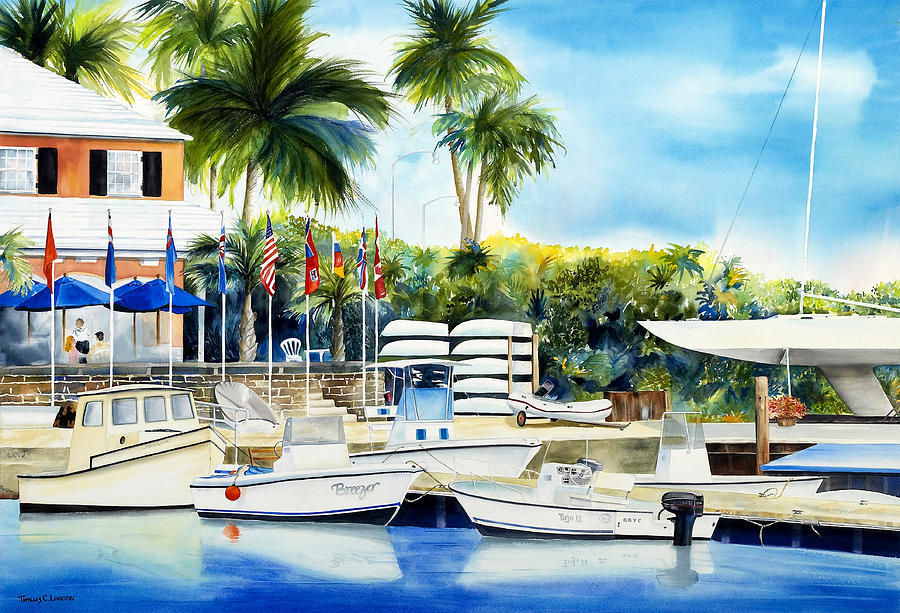 Bermuda Yacht Club Painting by Phyllis London