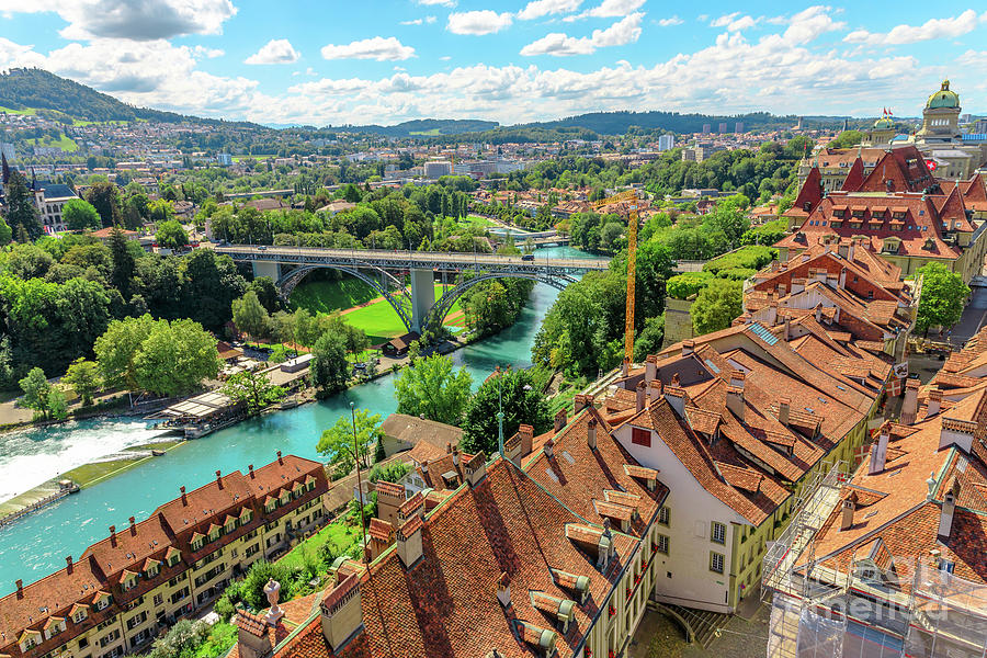 Bern Switzerland aerial Photograph by Benny Marty