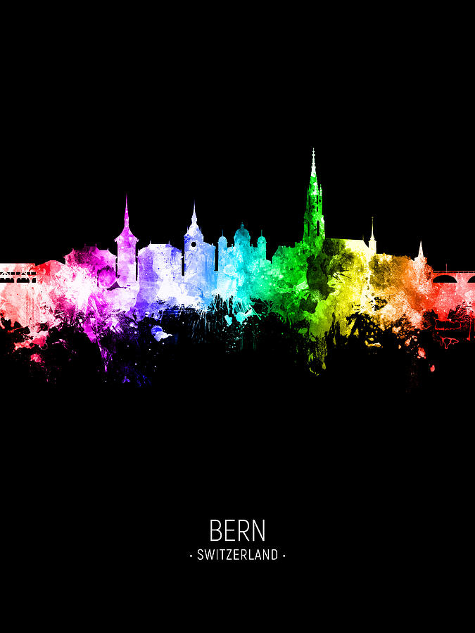 Bern Switzerland Skyline #70 Digital Art by Michael Tompsett