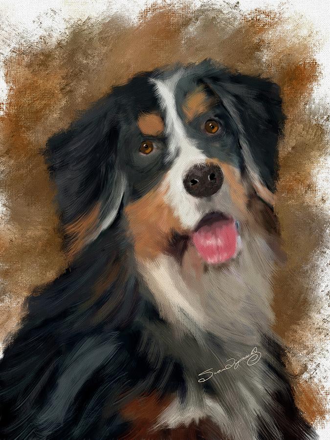 BERNAISE MOUNTAIN DOG by susan lipschutz Digital Art by Susan Lipschutz ...