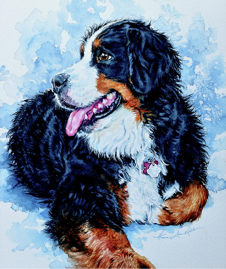 Bernese Mountain Dog Fiona Painting by Hanne Lore Koehler