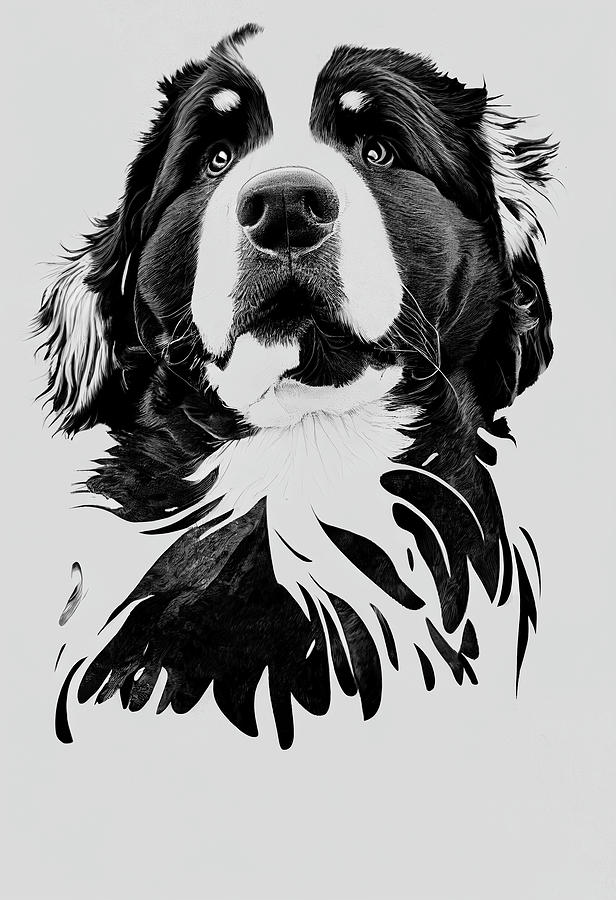 Bernese Mountain Dog Digital Art by Geir Rosset