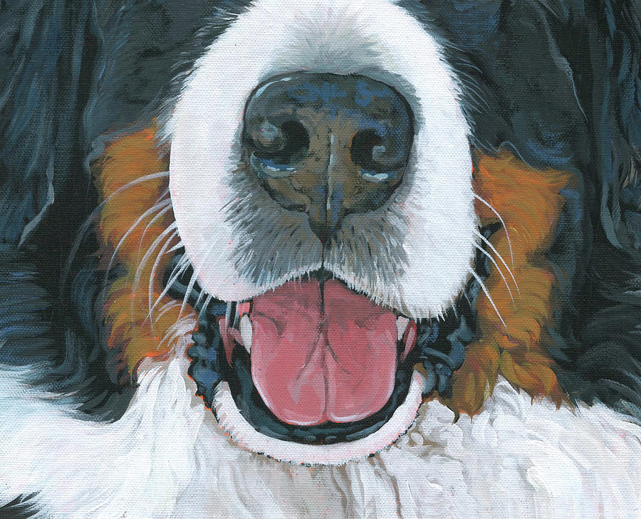Bernese Mountain Dog Mask 2 Painting by Nadi Spencer