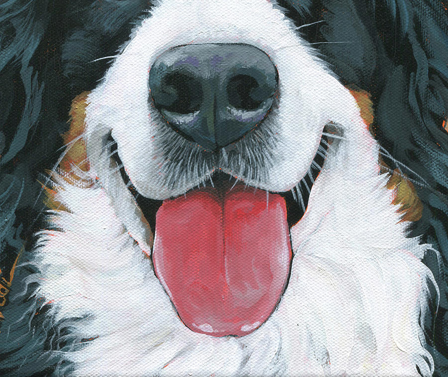 Bernese Mountain Dog Mask Painting by Nadi Spencer