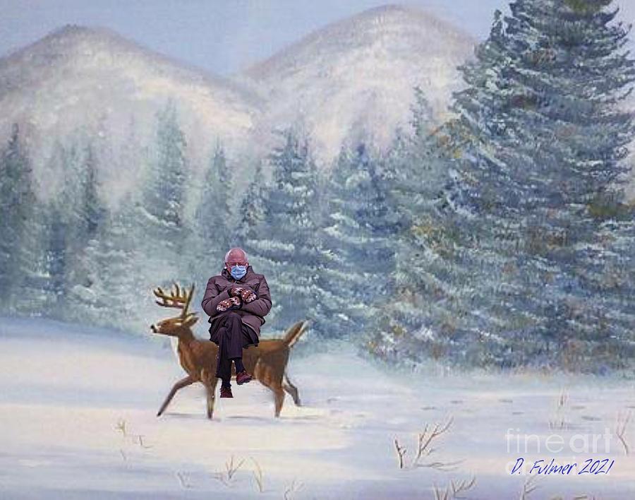 Bernie Catching A Ride Mixed Media by Denise F Fulmer