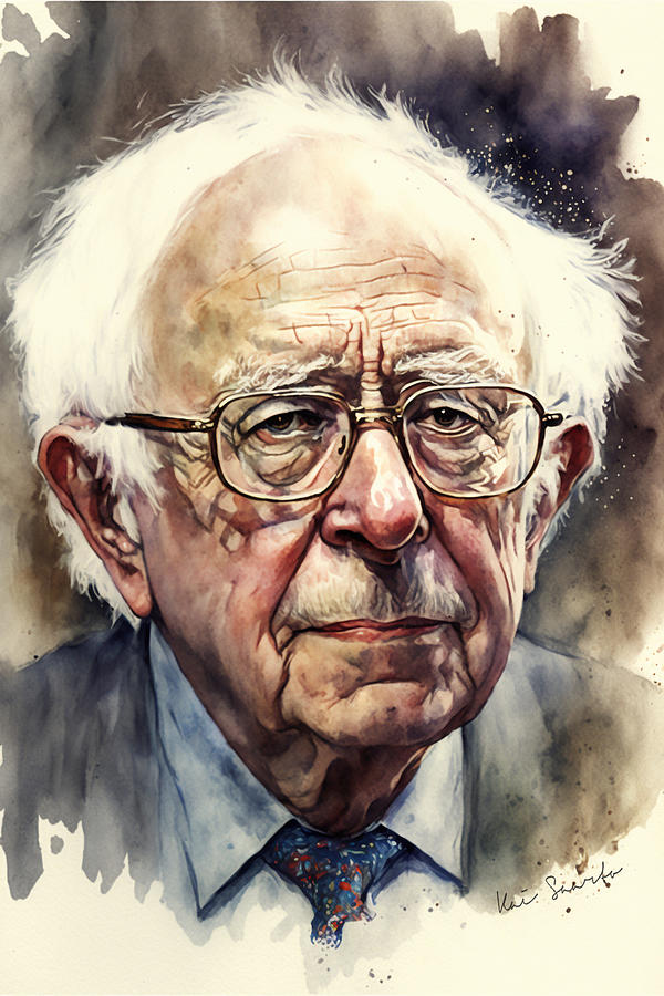 Bernie Sanders Painting by Kai Saarto