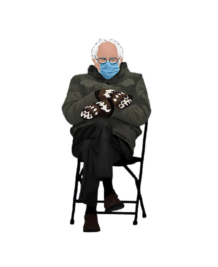 Bernie Sanders Mittens Sitting Inauguration Funny Meme Digital Art By Hitachi Beta Fine Art 