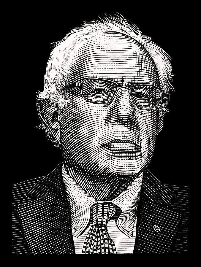 Bernie Sanders Drawing by Trevor Grassi