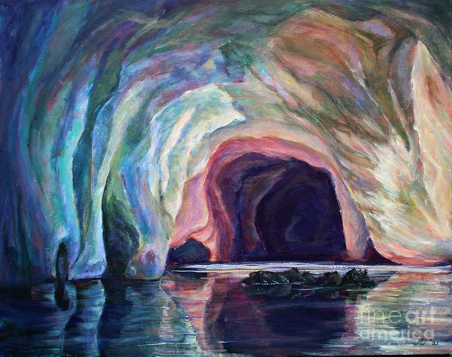 Bernier Cave Morning Painting by Li Newton