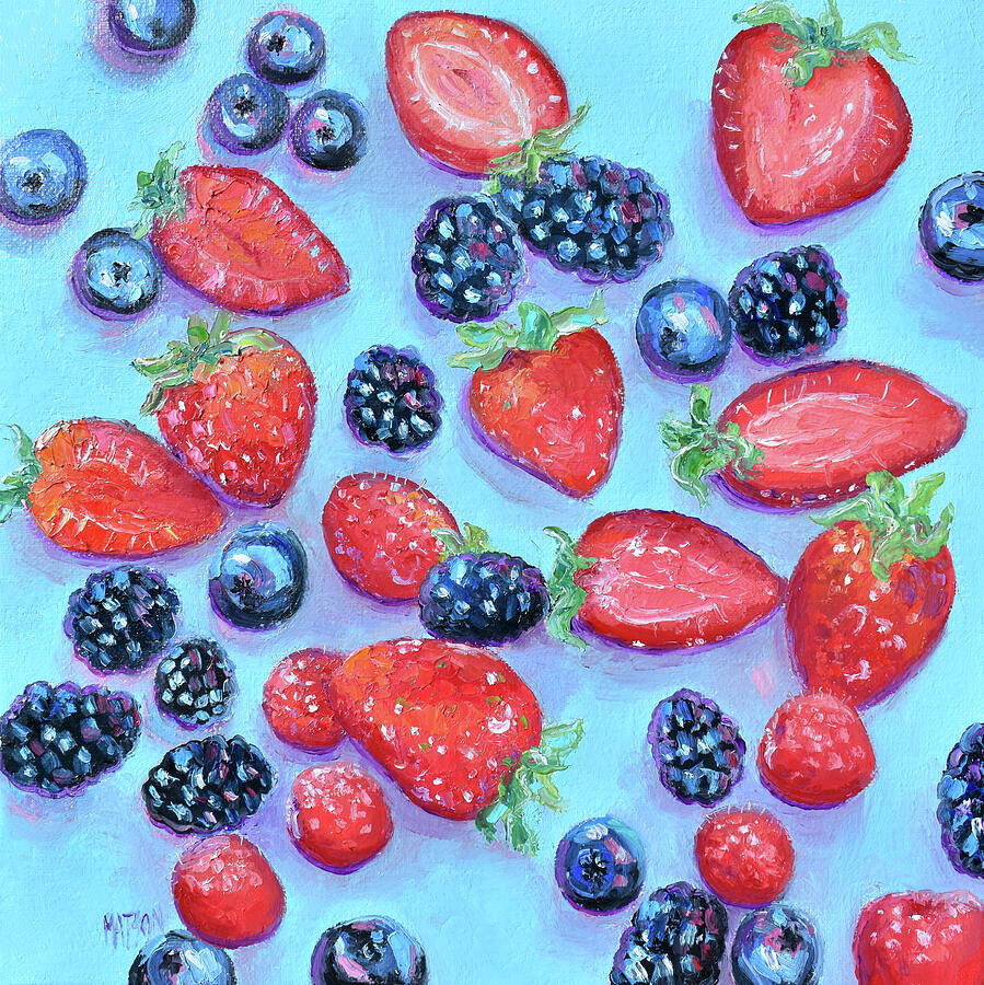 Berries, ripe and luscious Painting by Jan Matson Berries, ripe and luscious Painting by Jan Matson