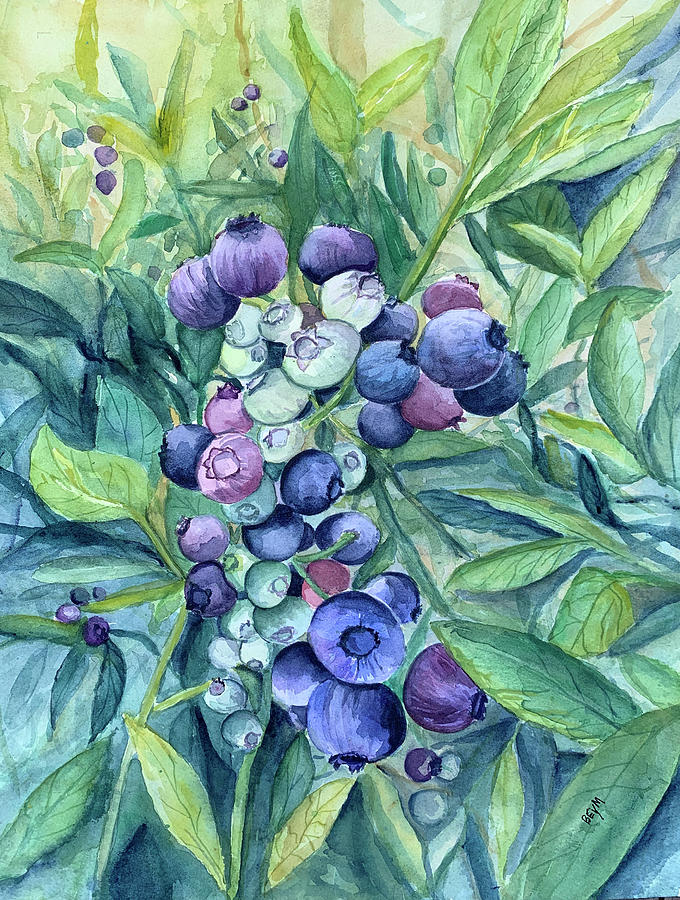 Berry Blue Painting by Clara Sue Beym