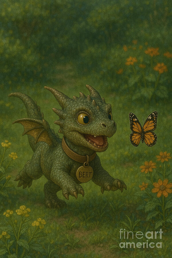 Bert Chases A Butterfly Ai Art by Call Me Abbie - Abbie Shores Bert Chases A Butterfly Ai Art by Call Me Abbie - Abbie Shores