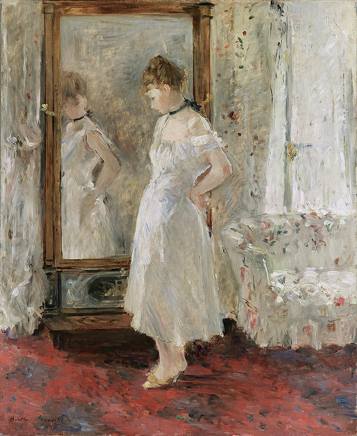 Vintage Painting - Berthe  Morisot  The Psyche Mirror by MotionAge Designs
