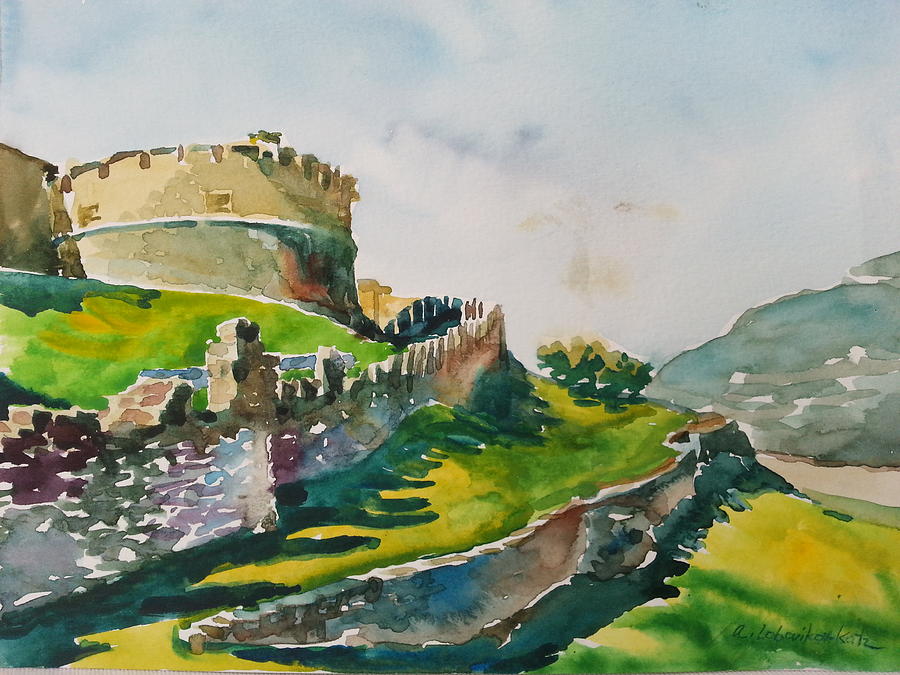 Beseno Castle, Italy Painting by Anna Lobovikov-Katz