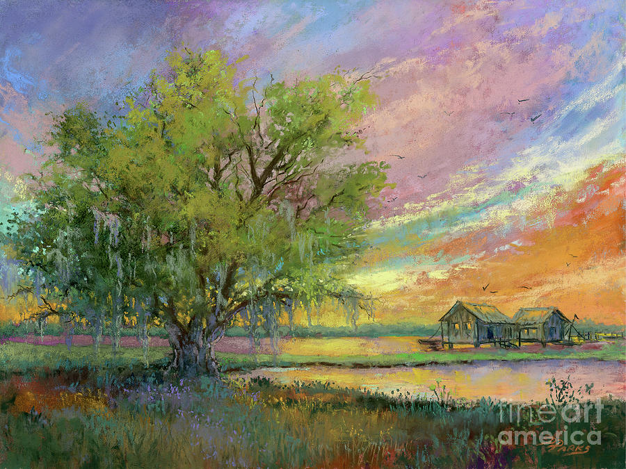 Louisiana Swamp Painting - Beside Still Waters by Dianne Parks