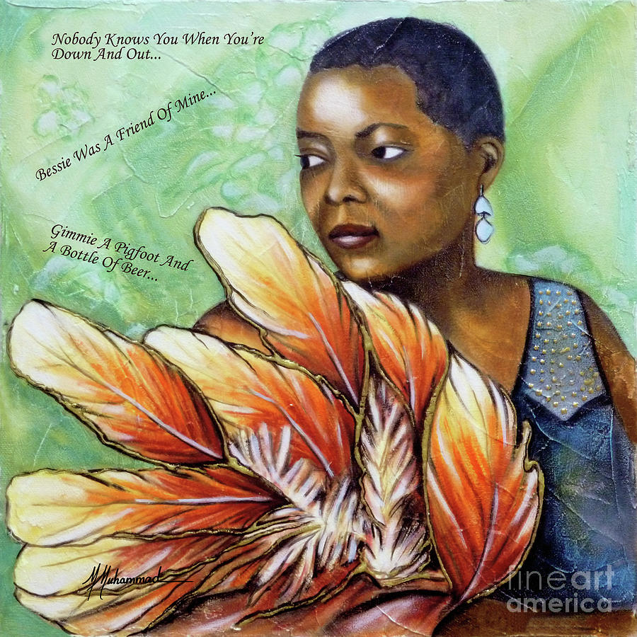 Music Painting - Bessie Smith by Marcella Muhammad