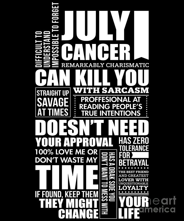 Best Born In July Cancer Facts S For Mens Womens by Noirty Designs