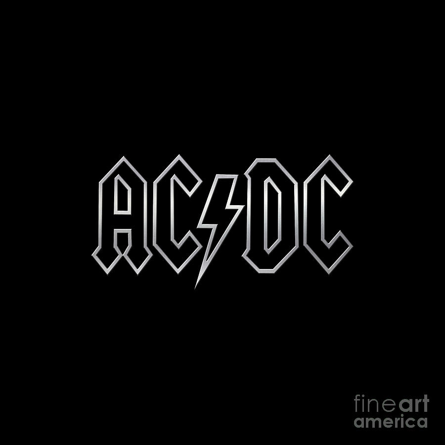 Best Clear Design of AC/DC band logo Mixed Media by John Cejka - Fine ...