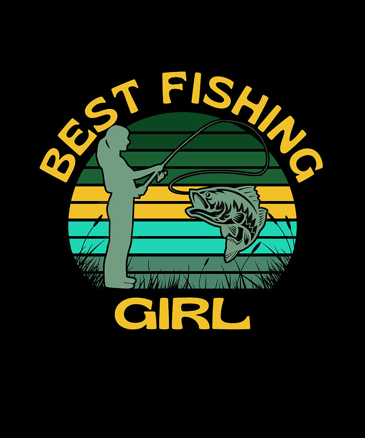 Best Fishing Girl Female Bass Fish Digital Art by