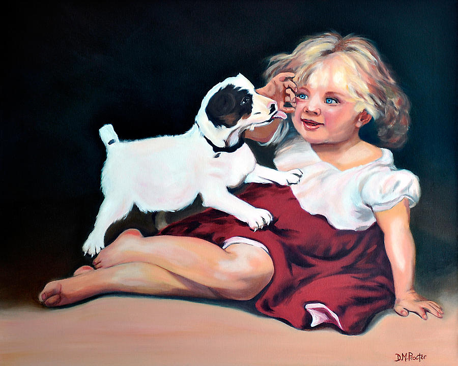 Vintage Painting - Best Friends by Donna Proctor