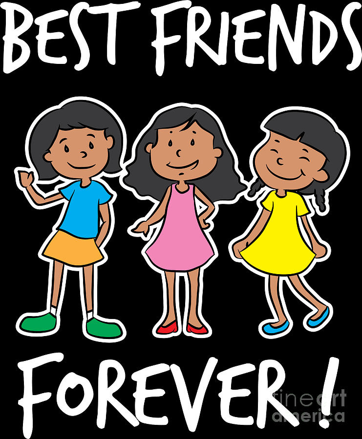 Best Friends of Three Best Friends Forever Girl Squad Gift Digital Art by  Haselshirt - Fine Art America