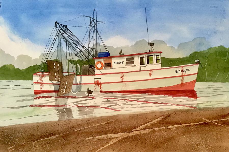 Best Luck Shrimpboat Painting by Mike King