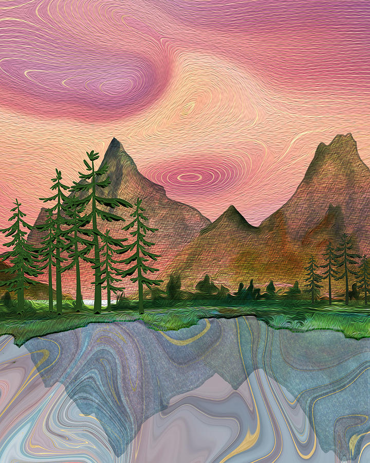 Mountain Digital Art - Best of Both Worlds by Mary Poliquin - Policain Creations