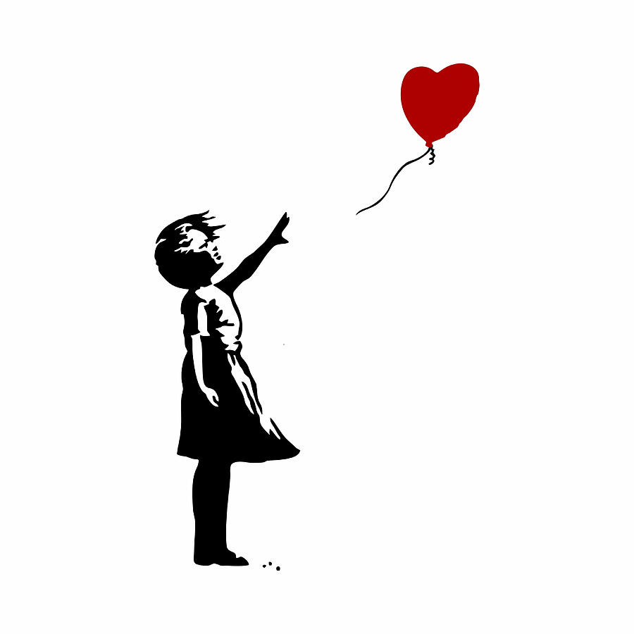 BEST SELLING Banksy Girl Heart Balloon Poster Painting by Clark Cameron ...