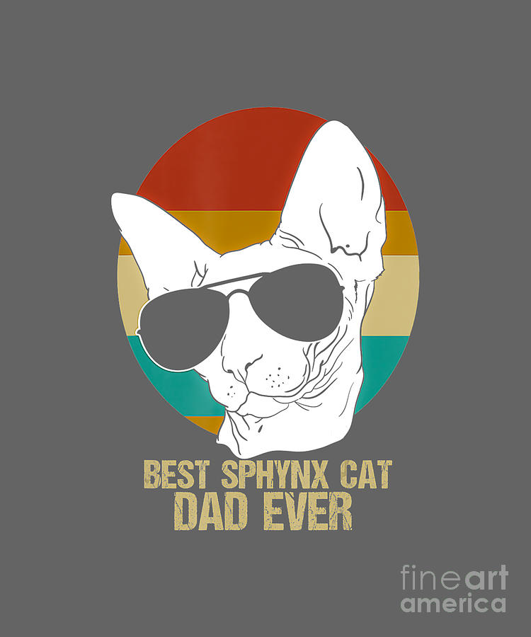 Best Sphynx Cat Dad Hairless Cat Father Mens Tapestry - Textile By 