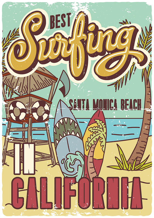 Santa Monica Digital Art - Best Surfing by Long Shot