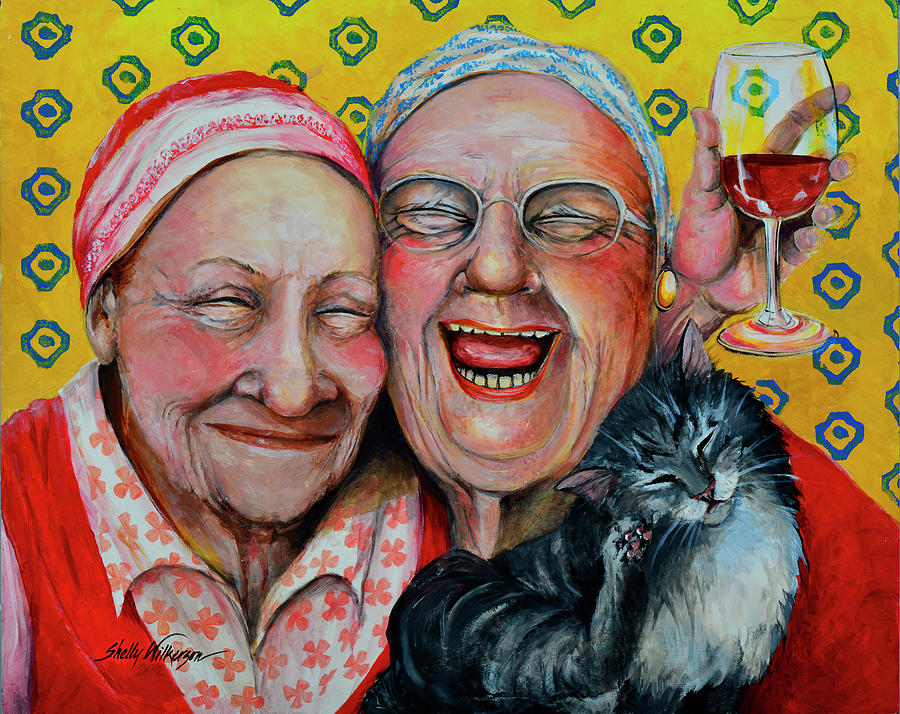 Bestest Friends Painting by Shelly Wilkerson.