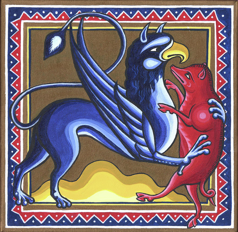 Bestiary Ballad - Dancing Partners Painting by Twyla Francois